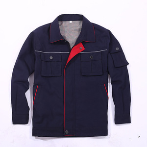 Ensemble <span class=keywords><strong>de</strong></span> combinaisons <span class=keywords><strong>de</strong></span> <span class=keywords><strong>travail</strong></span> <span class=keywords><strong>de</strong></span> protection avec texte brodé, en mélange <span class=keywords><strong>de</strong></span> coton respirant et anti-humidité, pour le printemps et l'automne - Product Image 5
