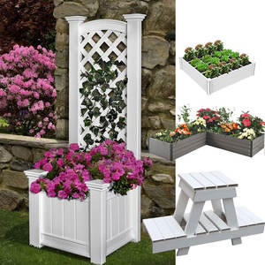 Décoration Jardin En Gros En Bois PVC Plastique Jardinières <span class=keywords><strong>Lit</strong></span> <span class=keywords><strong>Extérieur</strong></span> Fenêtre Plantation Boîtes À Fleurs - Product Image 2