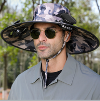 Topi Anti-Ultraviolet Modern untuk Memancing di Musim Panas, Pelindung dari Sinar Matahari dan Kipas Pendingin Udara untuk Acara Ulang Tahun