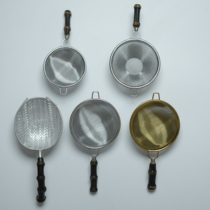 Passoire à thé en acier inoxydable avec manche en bambou violet, filtre à thé, dispositif de préparation du thé, service à thé chinois Kung Fu, cérémonie du thé - Product Image 1
