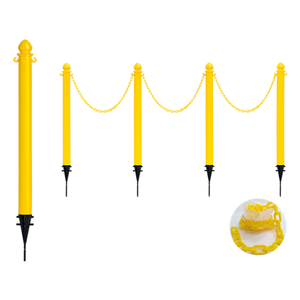 แผงกั้นจราจรพลาสติก HDPE กลางแจ้งคุณภาพสูงสีเดียวสีชมพู65มม. พร้อมฐานหนามสำหรับรั้วฟาร์ม - Product Image 3