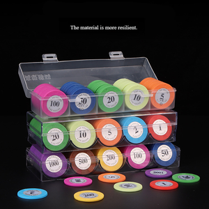 Jetons de poker Texas Hold'Em, points de salle de <span class=keywords><strong>jeu</strong></span>, carte en ABS, facile à transporter, monnaie de <span class=keywords><strong>jeu</strong></span>. Jetons utilisés dans les jeux de cartes. - Product Image 4