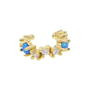 Promotion Cz Cluster Design Circle Ear Cuff Pave Cubic Zirconia Blue Fire Opal Clip on <strong>Earring</strong> - Product Image 2