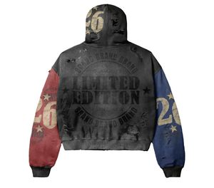 Unisex Hooded <b>Zip</b>-<b>Up</b> <b>Jacket</b> Full Sleeve Print Streetwear Autumn Adult Limited Edition Reversible Split Hem Full Tracksuit Set - Product Image 3