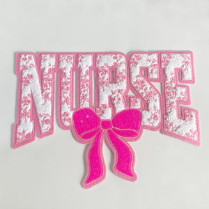 Yüksek kaliteli büyük işlemeli çiçek hemşire şönil yama demir on pullu yay yamalar hemşire kadınlar kız Hoodie dekorasyon için - Product Image 5