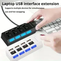 Hub USB 3.0 haute vitesse à 4/7 ports LED, adaptateur d'alimentation 5Gbps, commutateur répartiteur USB, prise ue pour ordinateur portable