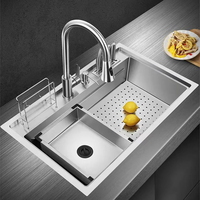 Évier utilitaire multifonctionnel professionnel personnalisé Évier de cuisine à cuvette unique en acier inoxydable