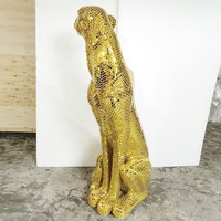 Statue de jardin en fibre de verre personnalisée à prix abordable, grande sculpture d'animal léopard en résine
