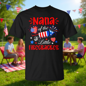 Camiseta Nana Of The Little Firecracker 4th Of July Expecting Baby - Product Image 3