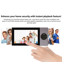 Caméra de porte à écran tactile Sonnette de porte vidéo Tuya App Sonnette de porte vidéo Android Caméra Sonnette de porte avec moniteur