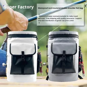 Borsa Impermeabile per Canna da Pesca 30L Grande Capacità per Pesci Vivi Pesca in <span class=keywords><strong>Mare</strong></span> Doppia Tracolla Chiusura Isolata con Cerniera - Product Image 2
