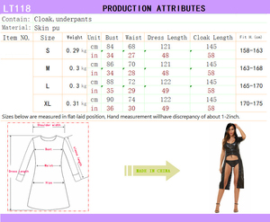 Fête d'Halloween Noir <span class=keywords><strong>Mort</strong></span> Sexy Long Manteau <span class=keywords><strong>De</strong></span> Fourrure Club Robe <span class=keywords><strong>De</strong></span> Danse - Product Image 2