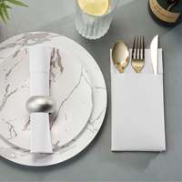 Serviettes d'invité jetables effet lin 1/6 pli, serviettes de table souples en papier pour fête, mariage, serviettes en papier Airlaid blanches