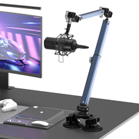 Support universel 3/8 "5/8" adaptateur support de microphone en métal pince de bureau support de micro bras de microphone de diffusion flexible