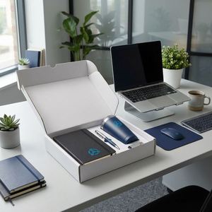 Ensemble Cadeau d'Entreprise Personnalisé avec Logo : Carnet, Gobelet, Stylo, Tapis de Souris Rond, Clé USB – Kit de Rentrée des Classes et de Nouvel An - Product Image 3