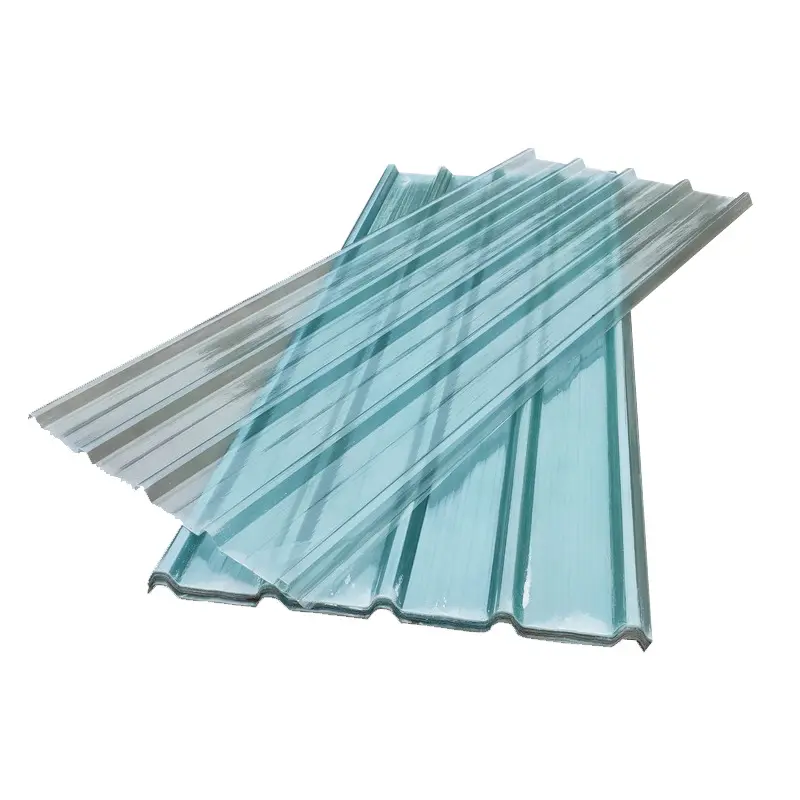 Şeffaf polikarbonat dalga plastik sırlı kiremit fiberglas şeffaf galvanizli oluklu çatı levhaları üretici