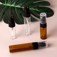 Flacon pulvérisateur de parfum en verre 3ml 5ml 10ml Transparent Ambré Rechargeable Atomiseur à fine brume Contenant d'échantillon cosmétique de voyage