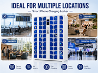 Casier de recharge pour smartphone à 60 compartiments, station de recharge mobile en libre-service, armoire de stockage électronique sécurisée pour aéroport, centre commercial, gare