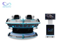 Simulador de Vuelo VR Comercial de 5 Asientos con Plataforma de Movimiento de Rotación de 360°, Equipo de Juego de Disparos para Centro de Entretenimiento Interior