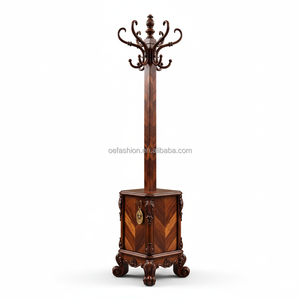 OE-FASHION Antiker Walnuss-Massivholz Haustier-Aufbewahrungsschrank 3-Schubladen Intarsien-Schrank für Hundezubehör - Product Image 4