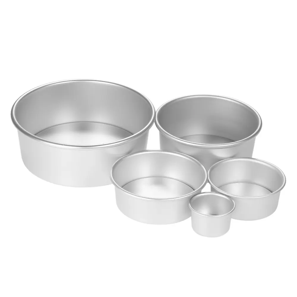 Cakevormen Stalen Cake Non-Stick Bakvorm Aluminiumlegering Ronde Pudding Cheesecake Mallen Set Met Afneembare Onderste Cakevorm