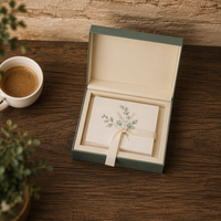Boîte d'invitation de mariage personnalisée FOVAIRE, écologique, avec couvercle à charnière, emballage rigide, impression quadricolore pour carte d'invitation de mariage