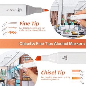 ชุดปากกามาร์คเกอร์ 128 สี ชนิดแอลกอฮอล์ สำหรับวาดภาพและระบายสี หัวปากกาสองด้าน บรรจุในกล่องแบบชุดเดียว - Product Image 4