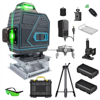 Niveau laser à 16 lignes, auto-nivelant, 4x360, faisceau laser vert 4D, niveau laser vertical, utilisé pour la construction de sols plats