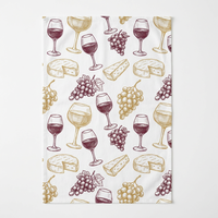 Serviettes de cuisine 100% coton Guide des paires de vins Infographique gastronomique sur la nourriture et le vin Serviettes de cuisine 40x60cm