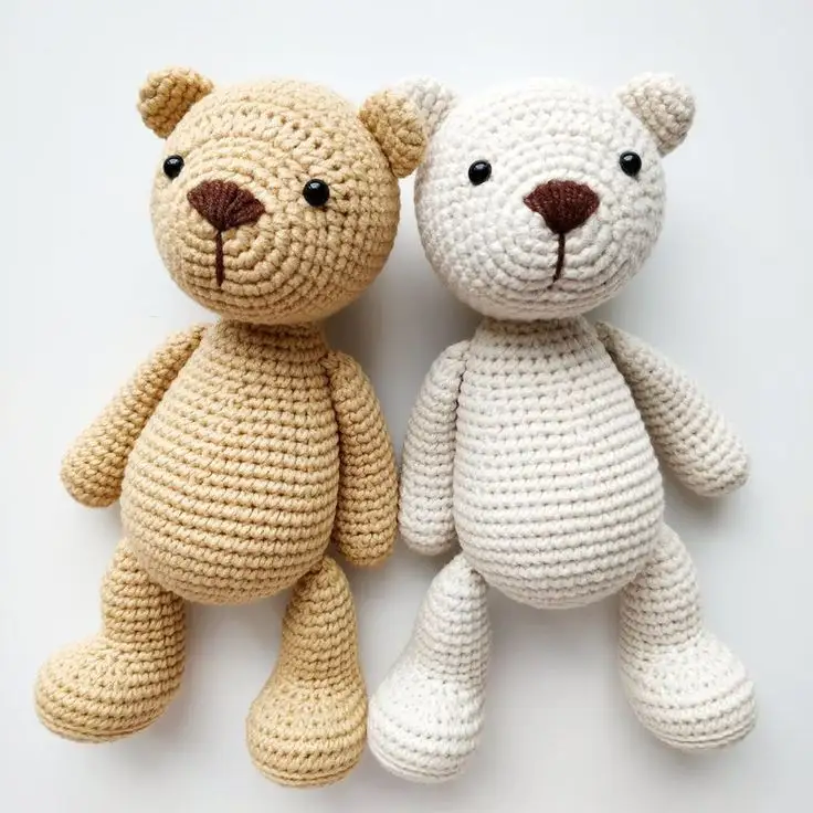 Ours en peluche tricoté en peluche pour bébé fille, jouet Amigurumi, cadeau de noël