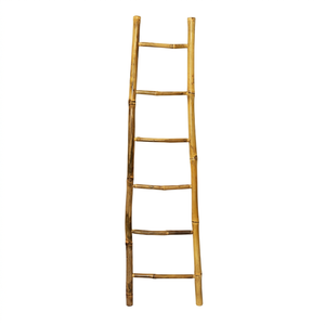 Échelle en bambou naturel de style artisanal, produit de décoration intérieure durable pour les détaillants, les importateurs et les distributeurs - Product Image 1