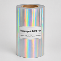 Film de lamination thermique BOPP holographique arc-en-ciel 25 microns pour impression de cartes de vœux en rouleau - Vente chaude