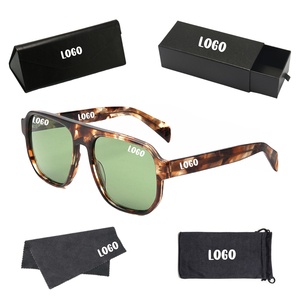 Gafas de Sol de Acetato con Marco Grande, Estilo Retro Unisex, Personalizadas de Fábrica, Estilo Piloto, Polarizadas, con Protección UV para Conducir - Product Image 1