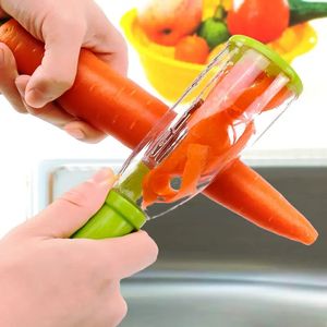 <span class=keywords><strong>Vendita</strong></span> calda di frutta e verdura pelapatate per uso domestico strumento da cucina multifunzionale tubo di stoccaggio del coltello da Peeling - Product Image 1