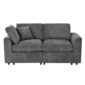 Sofá Loveseat Moderno en Forma de U de 72.8 Pulgadas, Sofá de Tela Suave con Estructura de Madera Maciza y Almohada - Product Image 1