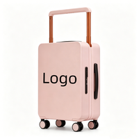 Valise à roulettes personnalisée en PC écologique de 20/24 pouces avec poignée large et légère