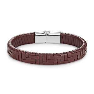Pulsera de Cuero Genuino Negro con Cierre Magnético de Acero Inoxidable 316L, Nuevo Modelo, Pulsera Azul para Hombre - Product Image 4