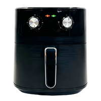 Friteuse à air électrique 6,5 L avec contrôle de la température, minuterie, panier de friture antiadhésif en acier inoxydable, cuisson sans huile, compatible lave-vaisselle