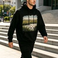 Sweat-shirts graphiques personnalisés pour hommes, style hip-hop, vente en gros, unisexes, avec impression par transfert thermique offset