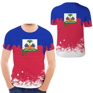 Novedades <span class=keywords><strong>Precio</strong></span> popular 3D Impresión completa O-cuello Poliéster Deportes Hombres Haití Camiseta con multicolor - Product Image 6