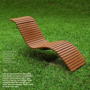 كرسي استرخاء خشبي صلب مقاوم للتآكل للاستخدام الخارجي على الشاطئ، قابل للتحريك، تصميم عصري بسيط، مقعد ترفيهي إبداعي للحدائق - Product Image 3