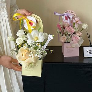 Boîte à fleurs à estampage à chaud, boîte d'arrangement floral, boîte cadeau pour fleurs, matériaux d'emballage faits à la main pour fleuristes - Product Image 3