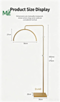 Lampe à anneau LED rotative pour extensions de cils, 24 pouces, dorée, réglable en hauteur, pour salon de beauté moderne