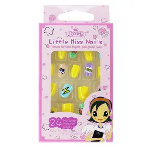 24Pcs/box Cartoon Child false nails little miss nails for little girls Packaging Box Kids Full Cover False Nail