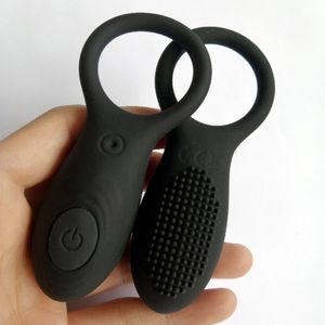 Grosir mainan seks pria cincin penis silikon 10 frekuensi dengan fitur waktu penundaan - Product Image 6