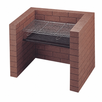 Brasero moderne en métal en forme de U avec grille de cuisson 67x36,5 cm, barbecue au charbon de bois pour l'extérieur, idéal pour mobilier de jardin, terrasse et patio
