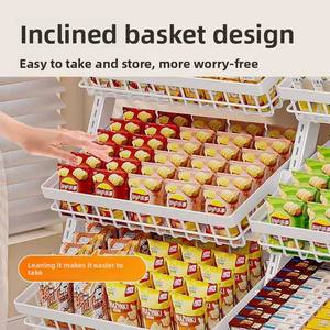 Étagère de présentation de fruits et légumes sur pied pour supermarché, avec paniers inclinés, étagère de rangement mobile - Product Image 3