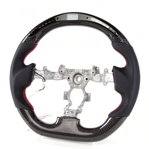 Volante Deportivo de Fibra de Carbono Real con LED de Velocidad RPM para Nissan <span class=keywords><strong>GTR</strong></span> <span class=keywords><strong>R35</strong></span>, Cuero Negro, 3 Runner - Product Image 4
