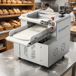 Máquina Laminadora de Masa Automática Profesional Comercial de Sobremesa, Rodillo y Amasadora de Masa para Pizza, Panadería y Pan - Product Image 1