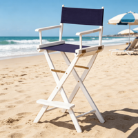 Chaise de Réalisateur Pliante Traditionnelle Haute, Portable et Légère en Bois Écologique pour Salle à Manger, Plage, Parc, Chambre, Hôtel, École
